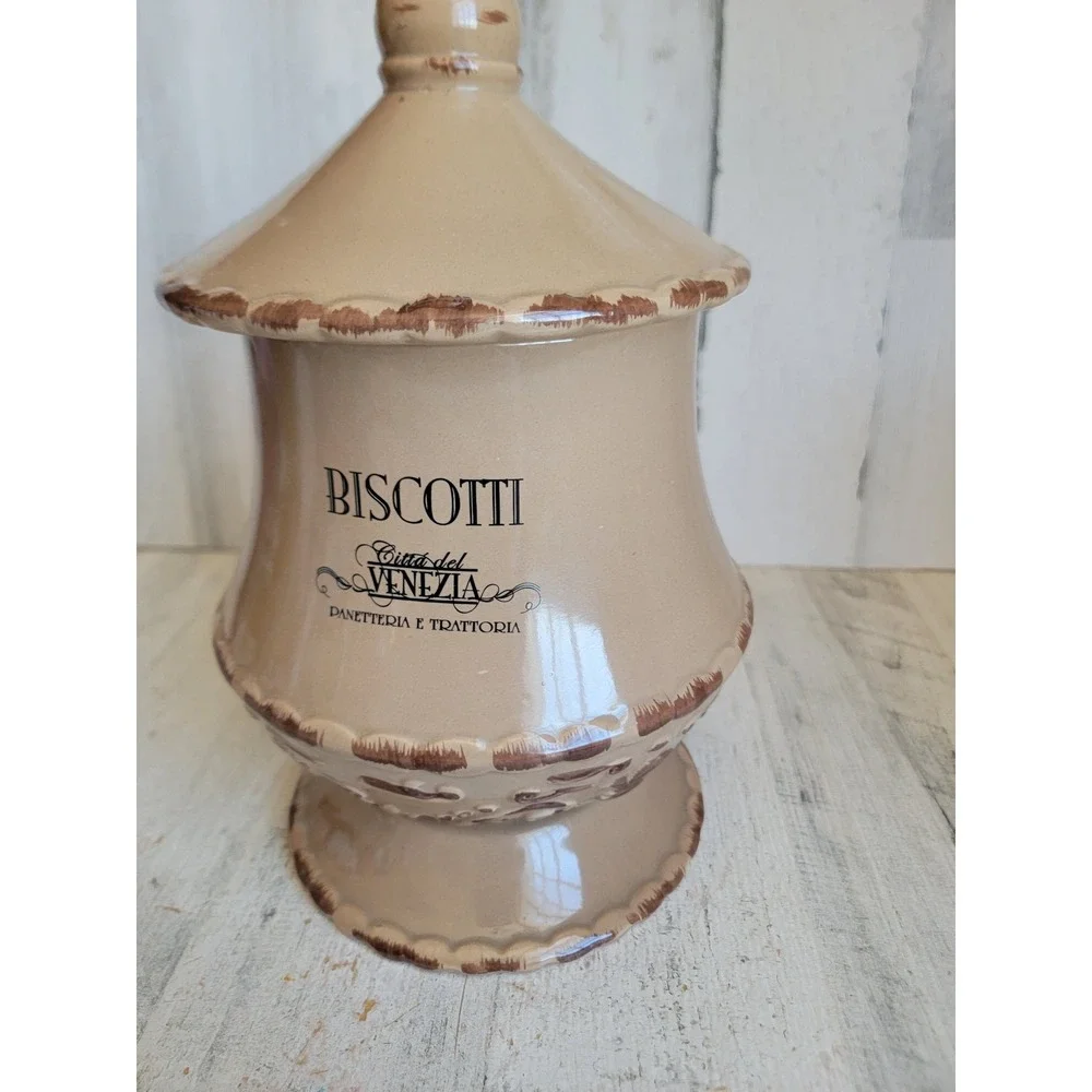 Biscotti Brown Cookie Jar citta del Venezia Ceramic Designpac Panetteria